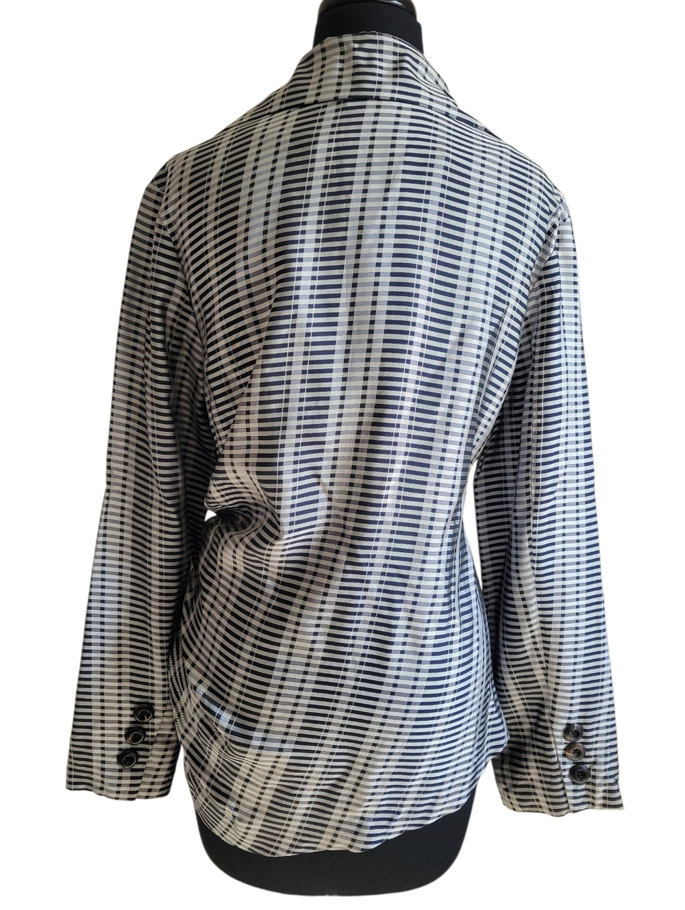 Palmer//Harding Striped Wrap Blazer Belted Tie Waist Jacket Runway Size 4/6 - Picture 8 of 10